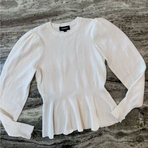 Express Ivory Sweater Peplum Top Size Women’s Medium